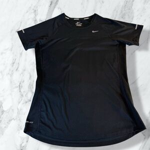 Nike Running Women's Dri-FIT Miler running‎ t-shirt, black Size M. Reflective